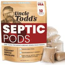 Cápulas de tratamento de fossas sépticas Uncle Todd's, 12 unidades de um ano Cápulas de tratamento de fossas sépticas Uncle Todd's, 12 unidades de um ano