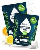 Cápulas para lava-louças Puracy Citrus Skies 50 unidades - pacote com 2