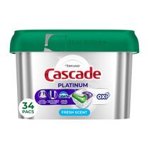 Cápulas para máquina de lavar louça Cascade Platinum + Oxi, Fresh Scent, 34 unidades