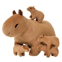 Capybara Mamãe com 4 Bebês - Conjunto de Pelúcia SQEQE Capybara Mamãe com 4 Bebês - Conjunto de Pelúcia SQEQE