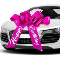 Car Bow Datanly 76 cm de grande vinil impermeável rosa vermelho