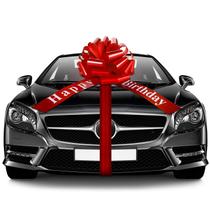Car Bow WILLBOND Big Happy Birthday em vinil impermeável vermelho