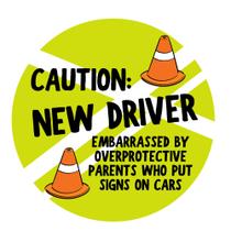 Car Magnet Mad Mags Caution New Driver Round 14 cm Car Magnet Mad Mags Caution New Driver Round 14 cm