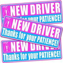 Car Magnet Sukh New Driver Be Patient Safety Warning 3 unidades Car Magnet Sukh New Driver Be Patient Safety Warning 3 unidades