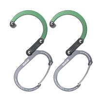 Carabiner GEAR AID HEROCLIP Pequeño, Verde Bosque, Paquete de 2