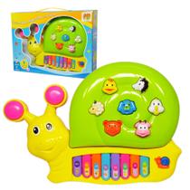 Caracol Brinquedo Teclado Educativo Animais Música Luz Som