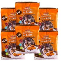 Caramelo de leite diet com chocolate pacote 100g hue - kit 6 unidades