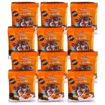Caramelo de leite diet duo com chocolate pacote 100g hué - kit 12 unidades