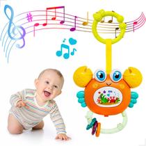 Caranguejo Brinquedo Musical Interativo com Tecla de Sons Infantil para Bebês Crianças Auxilia na Aprendizagem