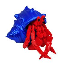 Caranguejo Eremita Paguro Articulado Impressão 3D Decoração - Pupa 3D