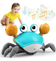 Caranguejo Fujão Brinquedo Bebê Toca Música Luz Recarregável