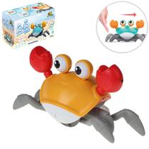 Caranguejo Fujão Brinquedo USB Sensor Música Toca Som Crianças Movimento Dança Luz Animado Divertido Interativo