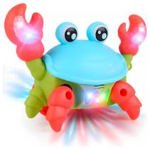 Caranguejo Fujão de Brinquedo que Anda com Luzes Musical e Interativo com Cordinha