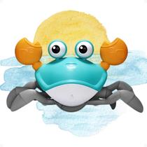 Caranguejo Fujão Interativo Brinquedo Musical Infantil com Movimento e Sensor de Obstáculos, Luzes e Som, Ideal para Estimular a Coordenação Motora