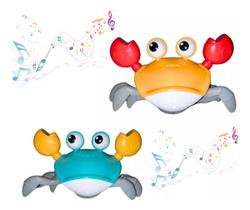 Caranguejo Fujão Interativo Sensor Música Luz Brinquedo