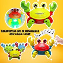 Caranguejo Fujão Que Anda Para Lados Musical Brinquedo Infantil Interativo Com Som e Luzes A Pilha