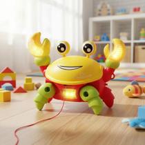 Caranguejo Musical Fujão Luz e Som Brinquedo Divertido para Bebes Dança Caranguejo Movimento Luz