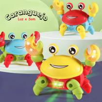 Caranguejo Musical Fujão Luz e Som Brinquedo Interativo para Bebês Engatinharem Movimento Automático Sensor de Obstáculos Infantil Educativo Caranguejo Musical Fujão Luz e Som Brinquedo Interativo para Bebês Engatinharem Movimento Automático Sensor de Obstáculos Infantil Educativo
