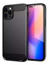 Carbon Fiber para Ip. 14 P max - Capa Antichoque Preta