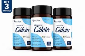 Carbonato De Cálcio 500mg 180cáps Purafor Kit 3un Carbonato De Cálcio 500mg 180cáps Purafor Kit 3un