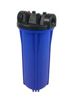 Carcaça Azul de 10" De Altura - Conexão 3/4" Com Alívio e Nervura Carcaça Azul de 10" De Altura - Conexão 3/4" Com Alívio e Nervura