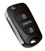 Carcaça Capa Chave Canivete Kia Picanto Modelo Original 2011 12 13 14 2015 + Emblema Logo e Lamina