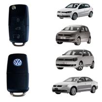 Carcaça Capa Chave Canivete Oca VW Gol G4 G5 Fox Polo Saveiro Voyage Jetta 2009 a 2014 3 Botões