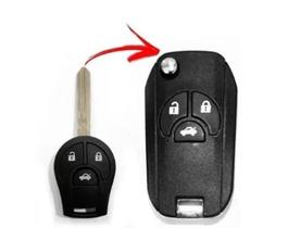 Carcaça Chave Canivete Adaptação Nissan Versa March 3 Botões