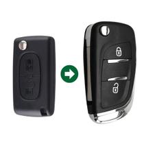 Carcaça Chave Canivete Adaptação Peugeot 406 407 408 2 Botões