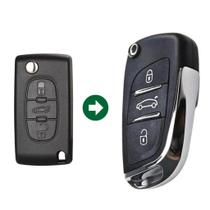 Carcaça Chave Canivete Adaptação Peugeot 408 3 Botões