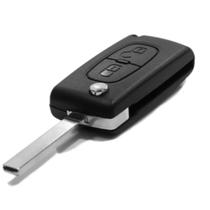 Carcaça Chave Canivete Capa Peugeot 307 308 2 Botões Acoplada na Placa