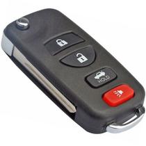 Carcaça Chave Canivete Nissan + Logo Plástico Abs 4 Botões Tiida Frontier Sentra Livina March - Auto Key
