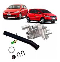 Carcaça da valvula termostática vw gol voyage saveiro g5 g6 fox golf 1.0 1.6 2003 á 2016 c/tubo de Carcaça da valvula termostática vw gol voyage saveiro g5 g6 fox golf 1.0 1.6 2003 á 2016 c/tubo de