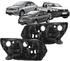 Carcaça Farol Dianteiro Gol 2018 até 2023 Voyage Saveiro G8 Foco Duplo Preto Par 2 peças Carcaça Farol Dianteiro Gol 2018 até 2023 Voyage Saveiro G8 Foco Duplo Preto Par 2 peças