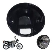 Carcaça Farol Moto Cg 150 Titan 2004 A 2008 Fan 2000 A 2013 Preto Fosco