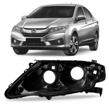 Carcaça Preta Farol Dianteiro City 2015 2016 A 2018 Esquerdo