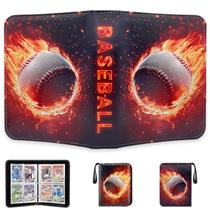 Card Binder, suporte de 4 bolsos para futebol, beisebol e hóquei Card Binder, suporte de 4 bolsos para futebol, beisebol e hóquei