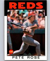 Card de beisebol Topps 1986 Pete Rose Cincinnati Reds Card de beisebol Topps 1986 Pete Rose Cincinnati Reds
