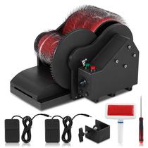 Cardadora elétrica de lã Consfly, máquina de cardagem de lã com escova, sovela e 2 pedais, máquina de penteado de fibras de 0 a 56 RPM para mistura e homogeneização Cardadora elétrica de lã Consfly, máquina de cardagem de lã com escova, sovela e 2 pedais, máquina de penteado de fibras de 0 a 56 RPM para mistura e homogeneização