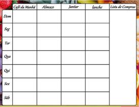 Cardápio Semanal - Planner - Dieta - Ímã De Geladeira com caneta Cardápio Semanal - Planner - Dieta - Ímã De Geladeira com caneta