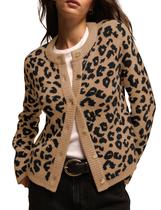 Cardigã ACCPUR com estampa de leopardo Cheetah Open Front para mulheres