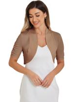 Cardigã Allegra K de manga curta Bolero G-Small marrom feminino Cardigã Allegra K de manga curta Bolero G-Small marrom feminino