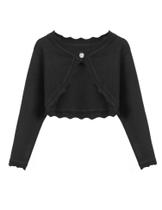 Cardigã Arshiner Girls Basic Solid Cropped preto 4-5 anos