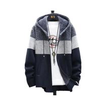Cardigã De Fleece Com Zíper Para Homens, Jaqueta Casual De Veludo Listrada Para Outono E Inverno Cardigã De Fleece Com Zíper Para Homens, Jaqueta Casual De Veludo Listrada Para Outono E Inverno