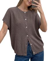 Cardigã de Manga Curta Oversized em Tricô de Lã Misturada Arach&Cloz Cardigã de Manga Curta Oversized em Tricô de Lã Misturada Arach&Cloz