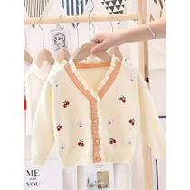 Cardigã De Renda Estilo Coreano Para Meninas, Suéter Fashion Para Crianças Cardigã De Renda Estilo Coreano Para Meninas, Suéter Fashion Para Crianças