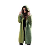 Cardigã Feminino De Cashmere Manga Longa Cor Sólida Tricotado Grosso Para Outono Inverno Cardigã Feminino De Cashmere Manga Longa Cor Sólida Tricotado Grosso Para Outono Inverno
