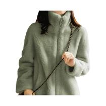 Cardigã Feminino De Inverno Com Forro De Lã, Grosso, Dupla Face, Quente, Com Zíper, Gola Polo/Alta Cardigã Feminino De Inverno Com Forro De Lã, Grosso, Dupla Face, Quente, Com Zíper, Gola Polo/Alta