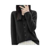 Cardigã Feminino De Lã Merino 100% Tricotado, Suéter Solto Com Capuz Para Outono/Inverno, Casaco