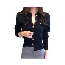 Cardigã Feminino De Tricô Manga Longa: Moda Outono Casual Slim Fit Estilo Coreano